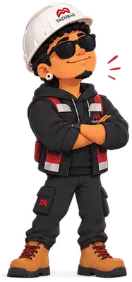 Tagoro, personaje ilustrado de TAGORAS, con los brazos cruzados